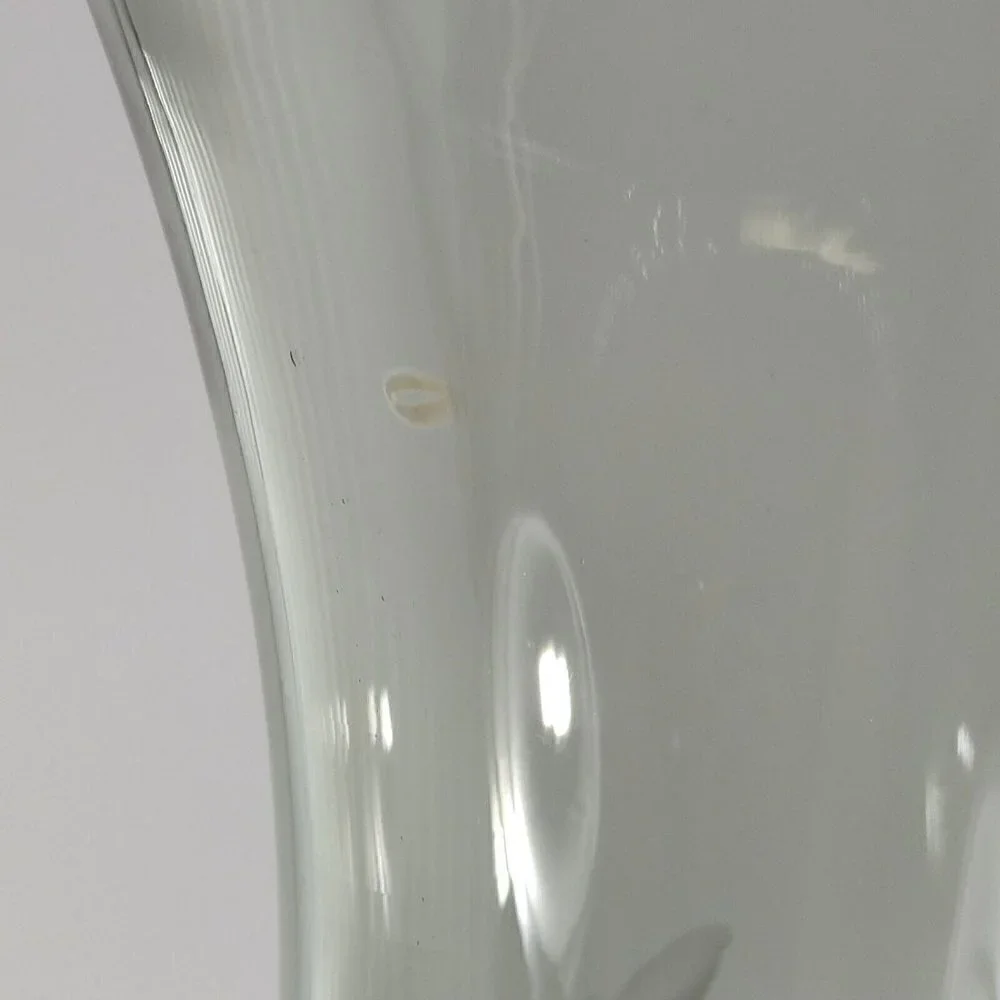 Vintage Floral Cut Glass Footed Clear Decorative Flared Bud Vase